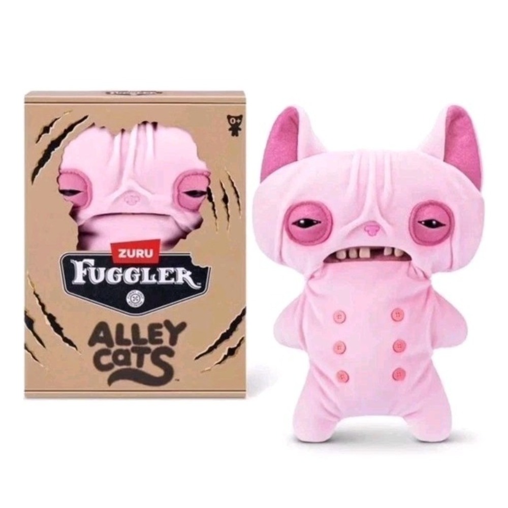 Fuggler Alley Cats Wrinkle McStinkles Plush Sphinx 9" Plush Toy Pink Zuru New